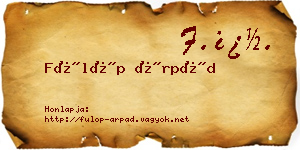 Fülöp Árpád névjegykártya