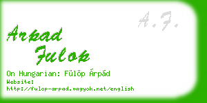 arpad fulop business card