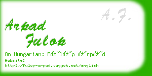 arpad fulop business card